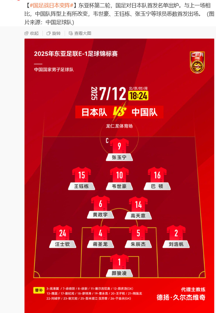 东亚杯最终积分排名国足拿到第三