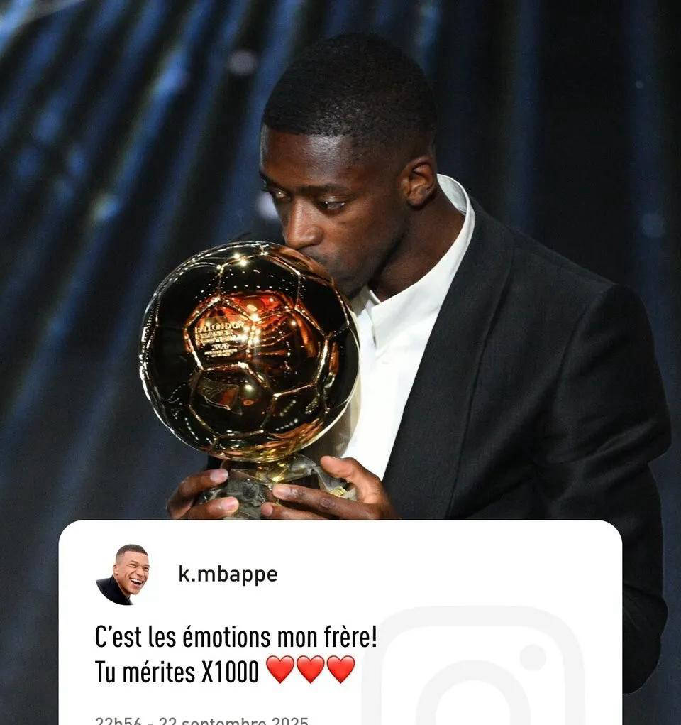 关于外媒：巴黎声援登贝莱夺金球奖登贝莱成为最大热门的信息